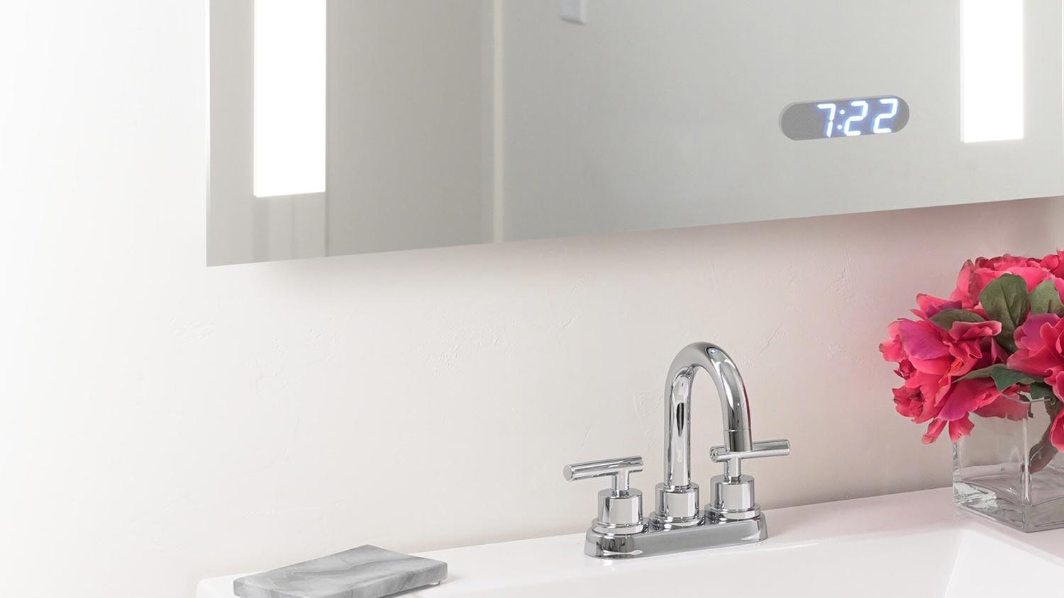 Clock display in a Seura Lighted Mirror